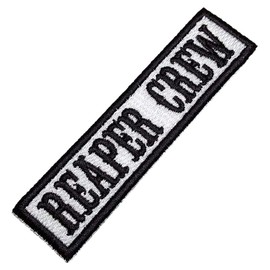 NT0506T Reaper Crew Biker Front of Vest Jacket Title 100% Embroidered Patch Iron or Sew