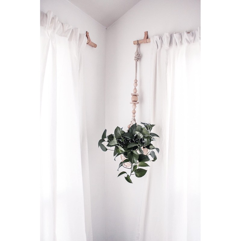 KEYAIIRA - Curtain rod holder leather curtain rod bracket holders