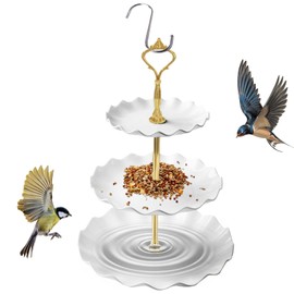 Bird Bath Feeder | 3-Layer Birdbaths Bowl Outdoor,Pet Supplies, Feeding Bowls for Parrots Macaws Sparrow Budgies Parakeet
