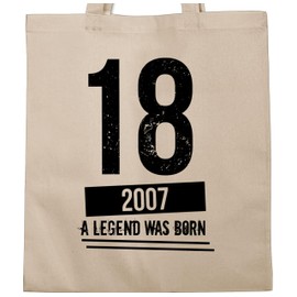 Shirtracer - 18th birthday - eighteen boys 2004 vintage motif black - fabric bag made of cotton jute bag long handle, 1 natural white, Einheitsgröße