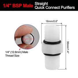 sourcing map Pack of 5 Hose Pipe Connection OD Quick Coupling Pipe Fittings Water Filter Connections for RO Reverse Osmosis System Straight, 1/4 Inch BSP Plug