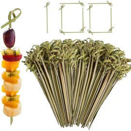 (Paquete con 100 piezas) Palitos de Bambú Para Brochetas: tamaño 12cm largo, Palitos para Fruta, Barbacoa, Kebab, Malvavisco, Manualidades. biodegradables