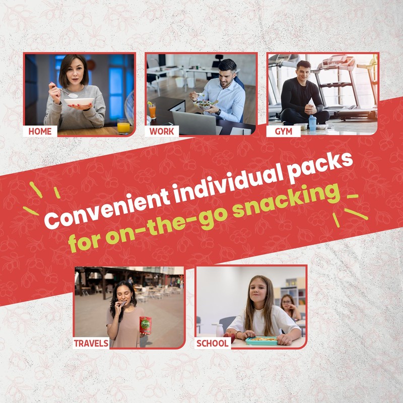 Nutruit Olives Snacks - Pitted Grilled Olives with Basil -