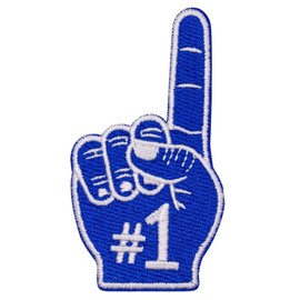 EMBRO BOF Parche azul de un dedo para animar – Parche de 3 pulgadas, parche para planchar Cool Cheer – Parches bordados para el día del juego para sombreros