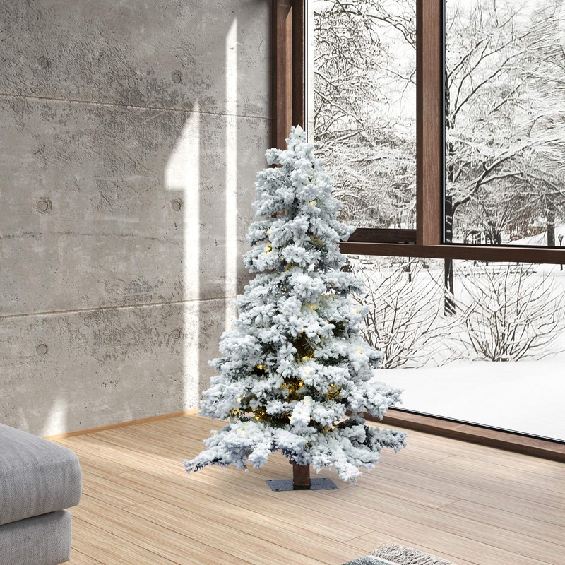 Vickerman Flocked Spruce Alpine Artificial Christmas-Trees, 5', Green