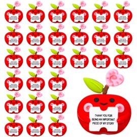 Tasdurian 50 Pcs End of Year Gifts for Women Mini Rubber Toys Positive Gift Teacher Appreciation Week Birthday End of The Year Thank You Gifts for School Office Desk Decor Supplies(Apple)