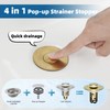 iFealClear Upgraded 4-in-1 Bathroom Sink Drain Strainer, Universal Pop Up