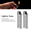 2Pcs Lighter Case Zinc Alloy Lighter Storage Container Floral Pattern