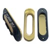 Universal Hardware Oval Pull Finger Recessed Brass Door Handle Recessed