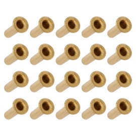 METALLIXITY 100pcs Through Hole Rivets Hollow Rivets M2.3x7mm Brass Plated Metal Leather Canvas Clothes DIY Crafts Golden Color