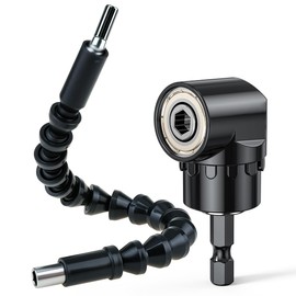 300 mm Flexible Shank Bits Drill Extension and 105° Angle Wrench, Multifunctional Angle Bit Holder with 1/4 Inch Magnetic Bit Holder, Attachment Adapter for Drilling Narrow Spaces