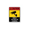 Magnet America Caution Sign: Smile You're On Camera Security Magnet