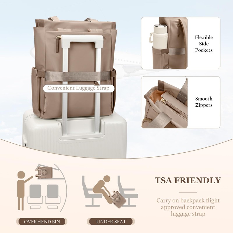 Convertible Laptop Backpack for Women Casual Daypack Notebook Tote Bag