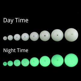 100PCS 6mm Luminous-Green Solar Glow Gemstone Round Loose Beads in The Dark Growing DIY Charm Smooth Beads for Bracelet Necklace Earrings Jewelry Making