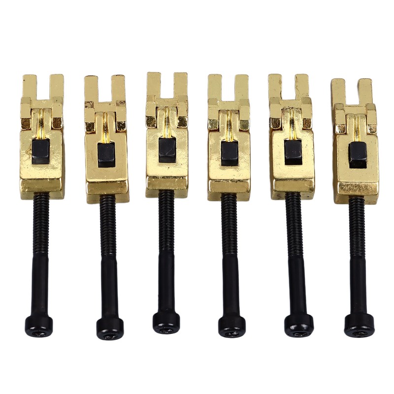 6Pcs Electric Guitar Bridge Saddle Double Locking Tremolo Metal Roller