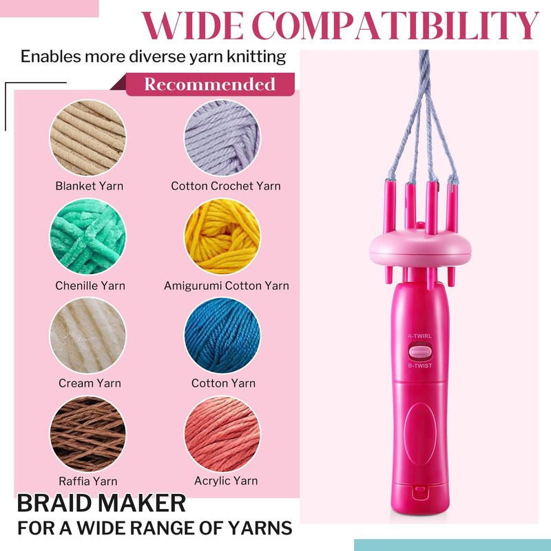 Enhon Cord Maker Portable Fringe Twister, Handheld Cord Maker for