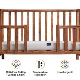 140x70 Waterproof Cot Bed Mattress Protector - Made with Pure Cotton - Hypoallergenic Mattress Protector Toddler Bed | Terry Towelling Cotbed Mattress Protector - Toddler Bed Wetting