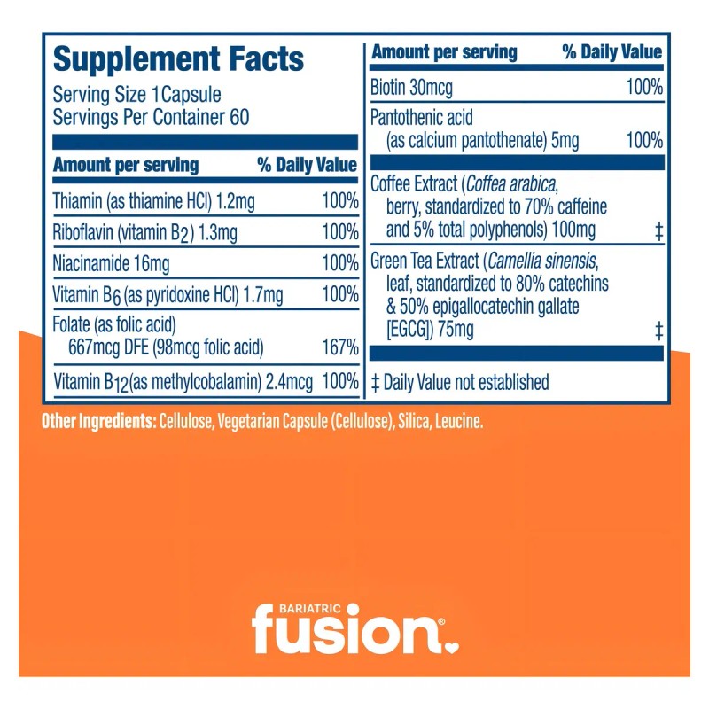 Bariatric Fusion Energy Support With Green Tea Coffee 60 Cpsulas