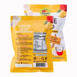 Thappy Fruit Freeze Dried Rambutan Stuffed with Pineapple Delight – No Additives, Oil-Free, Sugar-Free Tropical Snack 0.53oz (Pack of 6)