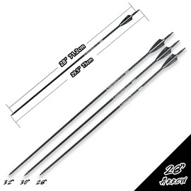 Pointdo 28"/30"/32inch Carbon Arrow Practice Hunting Arrows with Removable Tips for Compound & Recurve Bow(Pack of 12) (2Black&White, 28inch)