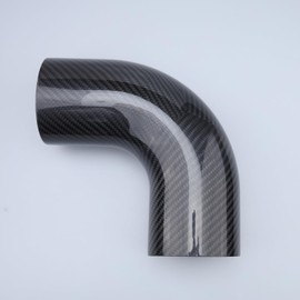 AC PERFORMANCE OD 3 inch (76mm) 90 degree Carbon Fiber Elbow, 3" Outer diameter, Leg Length 6 inch (150mm), 1.3mm Thickness, 3K Twill Real Carbon Fiber Bent Intake Tube (no Logo)