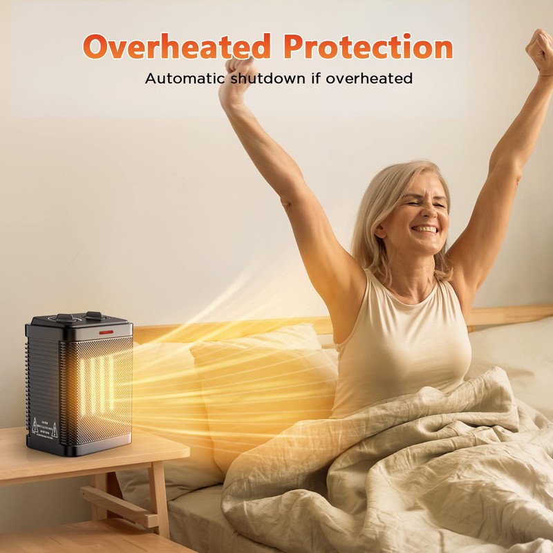 Space Heater for Indoor Use, 1500W Portable Electric Ceramic Heater,