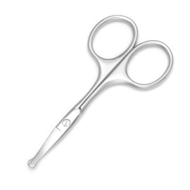 Motanar Nose Hair Trimmer Scissors-3.4' Round Tip Scissors For Ear Eyebrow Beard Mustache Trimming - Multi Purpose Round Personal Beauty Hair Care Tool For Men Women And Baby (Silver & Curved B)