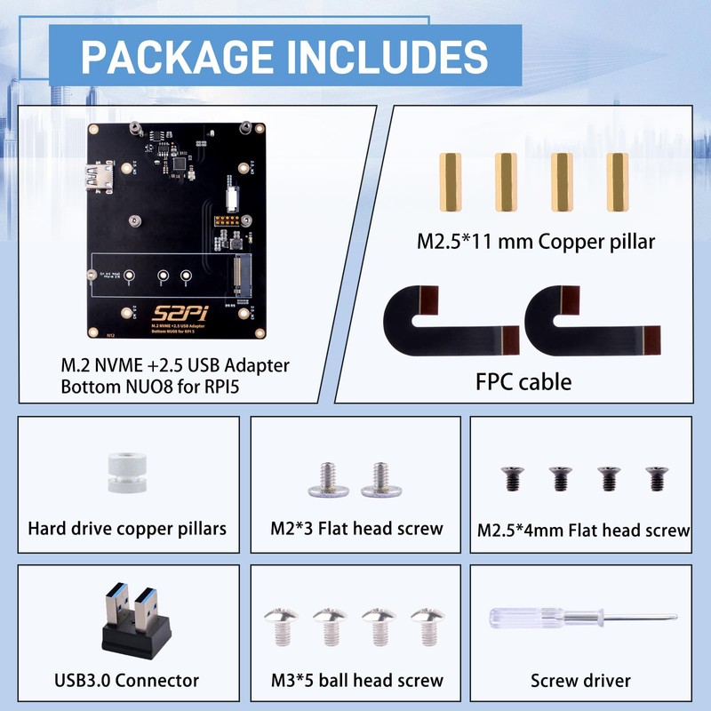 GeeekPi M.2 NVME 2.5 USB Adapter Bottom NU08 for Raspberry