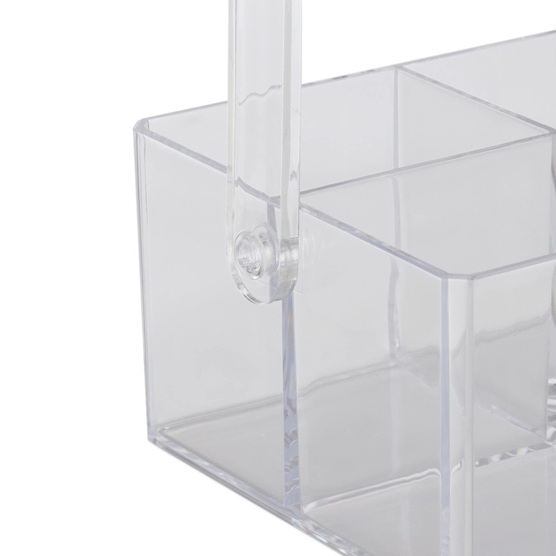 Relaxdays 4 Compartments Plastic Desk Organizer & Cosmetic Storage Portable