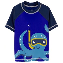 Carter's Rashguard para niños pequeños, Azul Marino Octopus, 2 Años