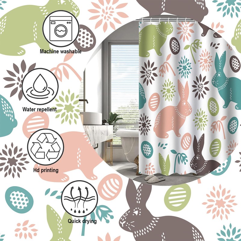 Atwqevon Easter Shower Curtain