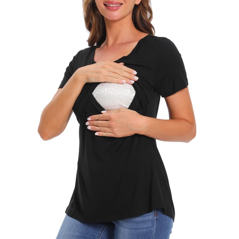 Bearsland Womens 3 Packs V Neck Nursing Tops Maternity Breastfeeding