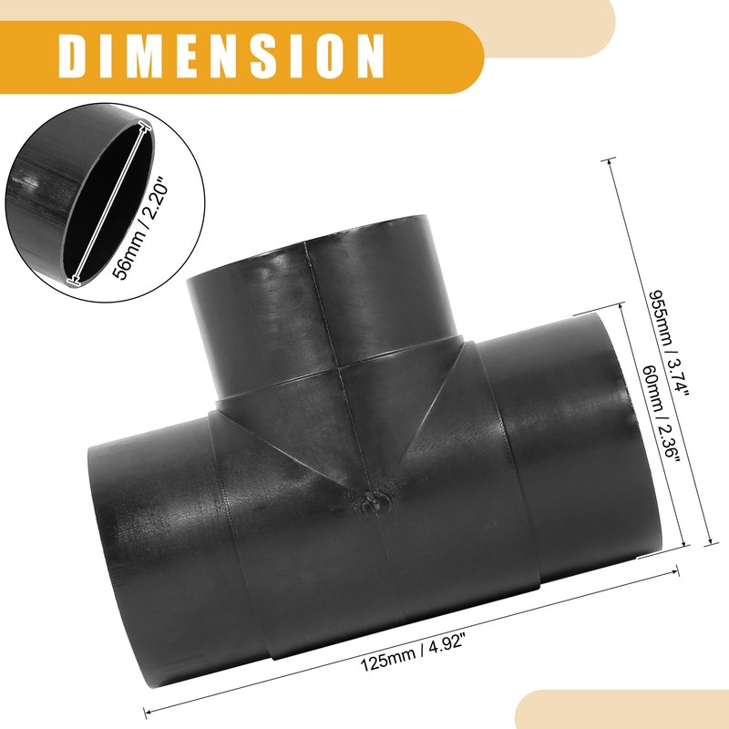 Partuto 1 Pc 60mm Universal Car 3 Way Air Ducting