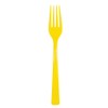 Unique Neon Yellow Solid Plastic Forks (18ct) - Durable &