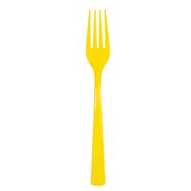 Unique Neon Yellow Solid Plastic Forks (18ct) - Durable & Elegant Party Cutlery - Perfect For Parties, Picnics & Every Occasion