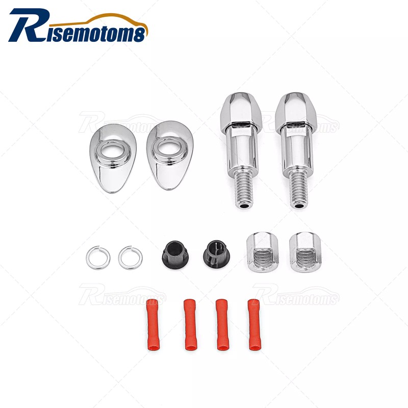 Risemotom8 Chrome Rear Turn Signal Light Relocation Mount Kit For