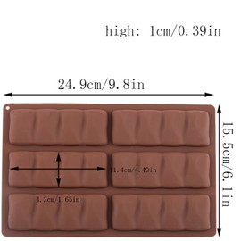 EPYHREHM Silicone Chocolate Bar Mold Dubai Chocolate Molds For Thick Stuffed Chocolate Bars Set Of 2