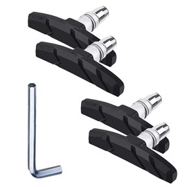 Bike Brake Pads 2 Pairs with Installation Tool No Noise Long 70mm Rubber Durable V-Brake Pads for Mountain Bicycle