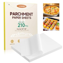 LUYROOES Parchment Paper Sheets,Professional-Grade,12x16 Inch 210 Pcs- Double-Sided Natural Plant-Based Silicone Coating, Non-Stick, Perfect for Baking, Air Fryer, BBQ, Food Wrapping & Food Service
