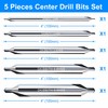 DKIBBITH 5pc Long Center Drill Bit Set, M2 HSS 60-Degree