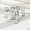 dpvive 12 Pcs Knuckle Stainless Steel Silver Rings Set Silver