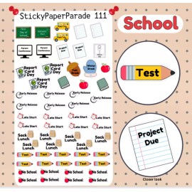 Homemade School Planner Stickers #111 / Planner Stickers  / School  Stickers
