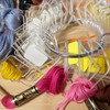 Heran 30PCS Floss Drops Acrylic Embroidery Floss Bobbins, Clear Thread