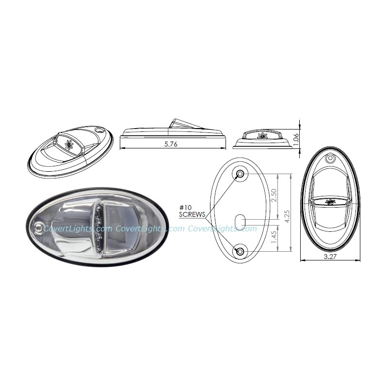 1 PAIR Marine Fishing Pontoon Boat LED Surface Mount Docking