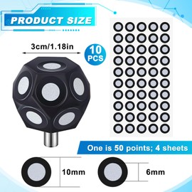 Kingdder 10 Pcs Multi-Angle Marker Set 4 Sheet 200 Point 6.0 mm 3D Scanner Markers Dot Stickers Scanning Spray Scanner Turntable Compatible Tracking Dot Reference Point for 3D Scanning