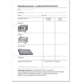 RNKVERLAG 2035 – Pallet Note / Load Proof Pad – SD, 4 x 25 Sheets, DIN A5, Pack of 1