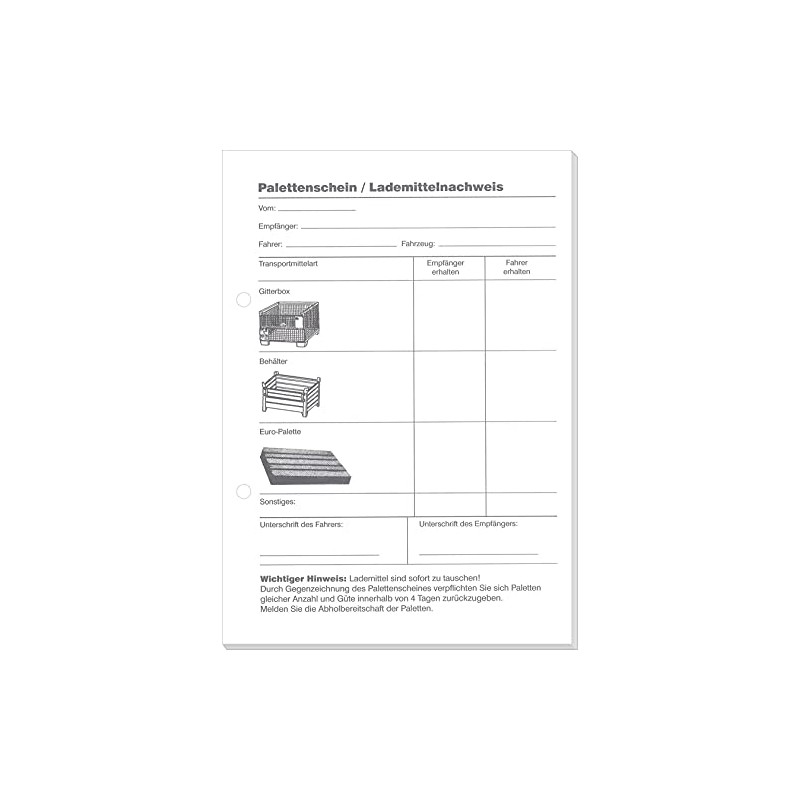 RNKVERLAG 2035 – Pallet Note / Load Proof Pad –