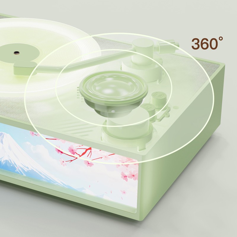 Wireless BT Speaker Aroma Desktop Record Player Speaker LED Night