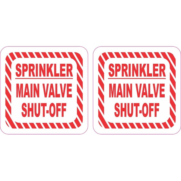 StickerTalk Sprinkler Main Valve Shut-Off Vinyl Stickers, 1 Sheet of
