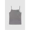 JAJU [JAJU] Women's Cotton Rib Square Neck Sleeveless T-shirt_Jet Black